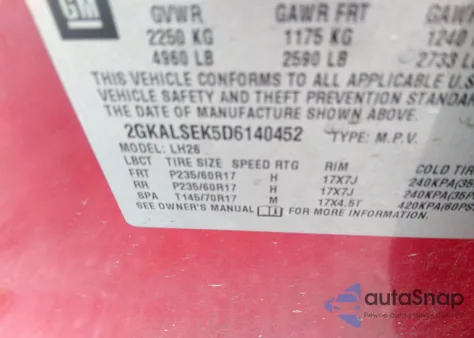 2013 GMC Terrain Sle-2 z USA, uszkodzony, nr VIN 2GKALSEK5D6140452